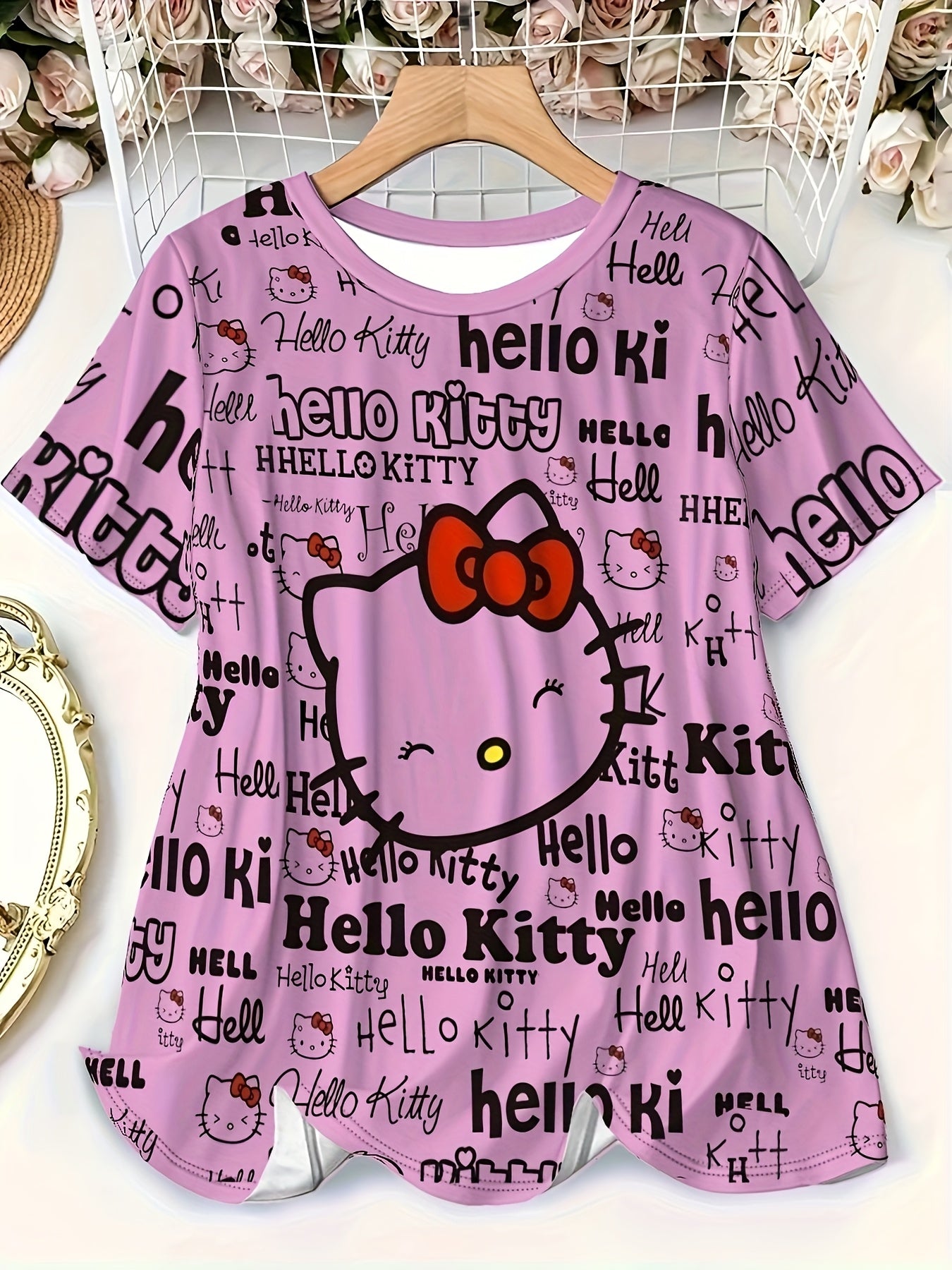 Plus Size Women's Graphic T-Shirt Soft Stretch Cotton Casual Top