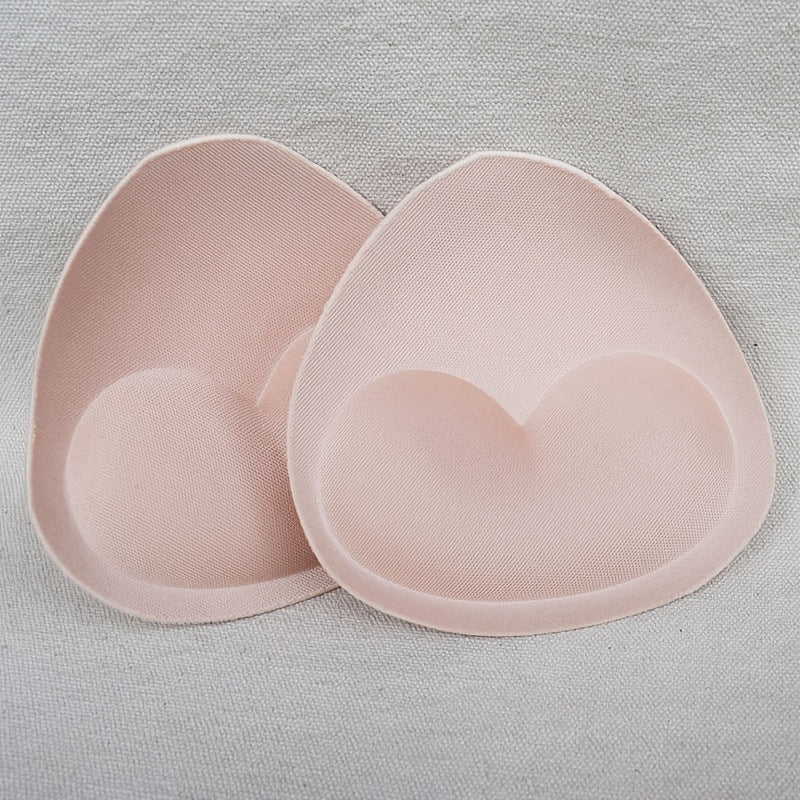 2 Pairs Heart-Shaped Sponge Bra Inserts Removable Washable Cup Enhancers for Bikinis Tops Bras