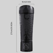 Avtomatik aralashtiruvchi sayohat mug'i, qahva va protein kokteyllari uchun 16oz qora