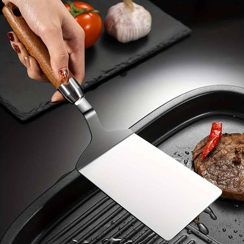Stainless Steel Kitchen Utensil Set with Spatula, Pancake Scraper, Steak Knife