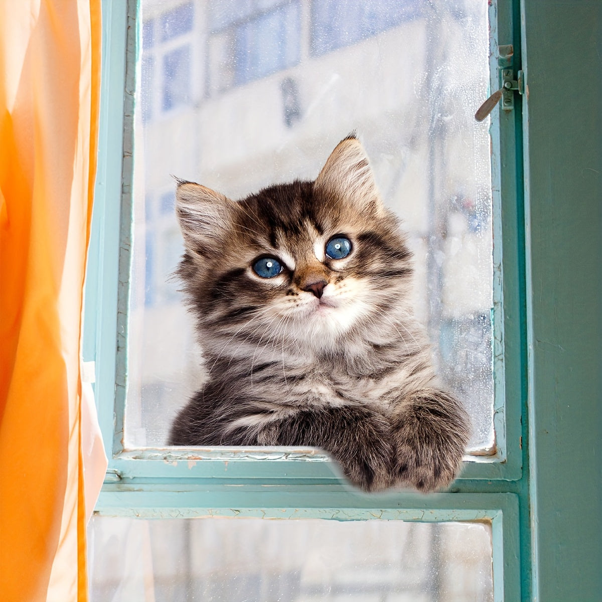 Plastic Cat Window Cling Sunlight Sticker Home Decor Wall Decal No Electricity