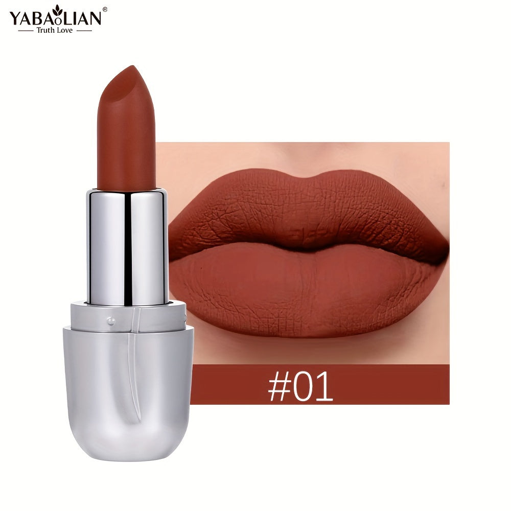 Pintalabios impermeable con acabado perlado y mate para mujer, brillo rosa, de larga duración