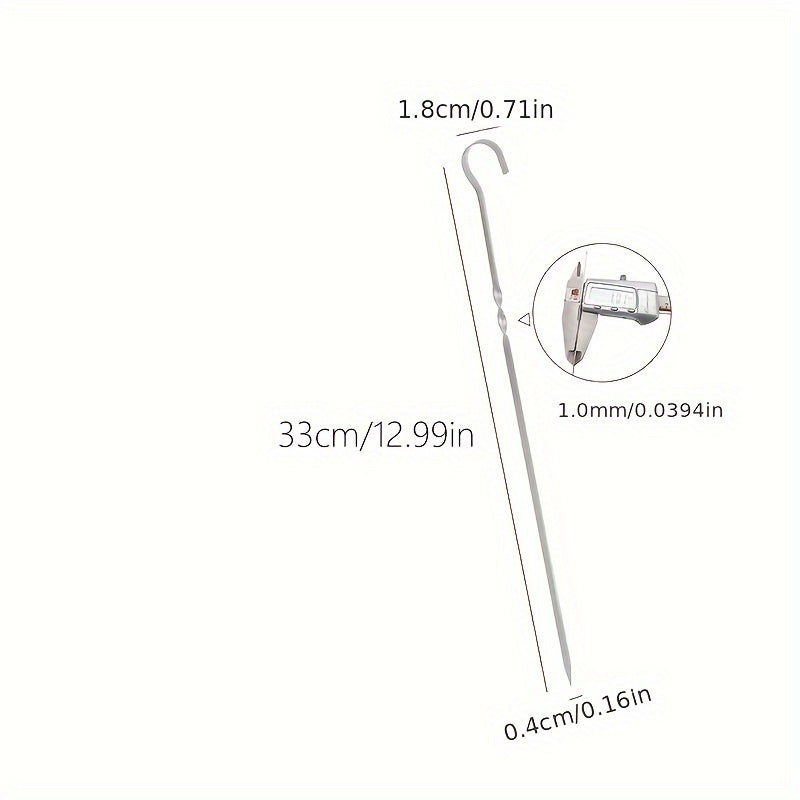 10x Stainless Steel BBQ Skewers for Grilling and Camping