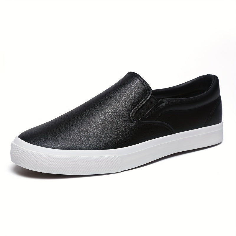 Zapatos de skate slip-on para hombre, casual, para exteriores, antideslizantes, de color sólido, tallas grandes