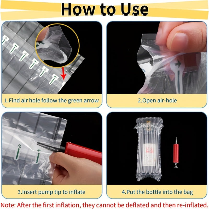 Inflatable Wine Bottle Protector Bags for Air Travel 5/10 Pack