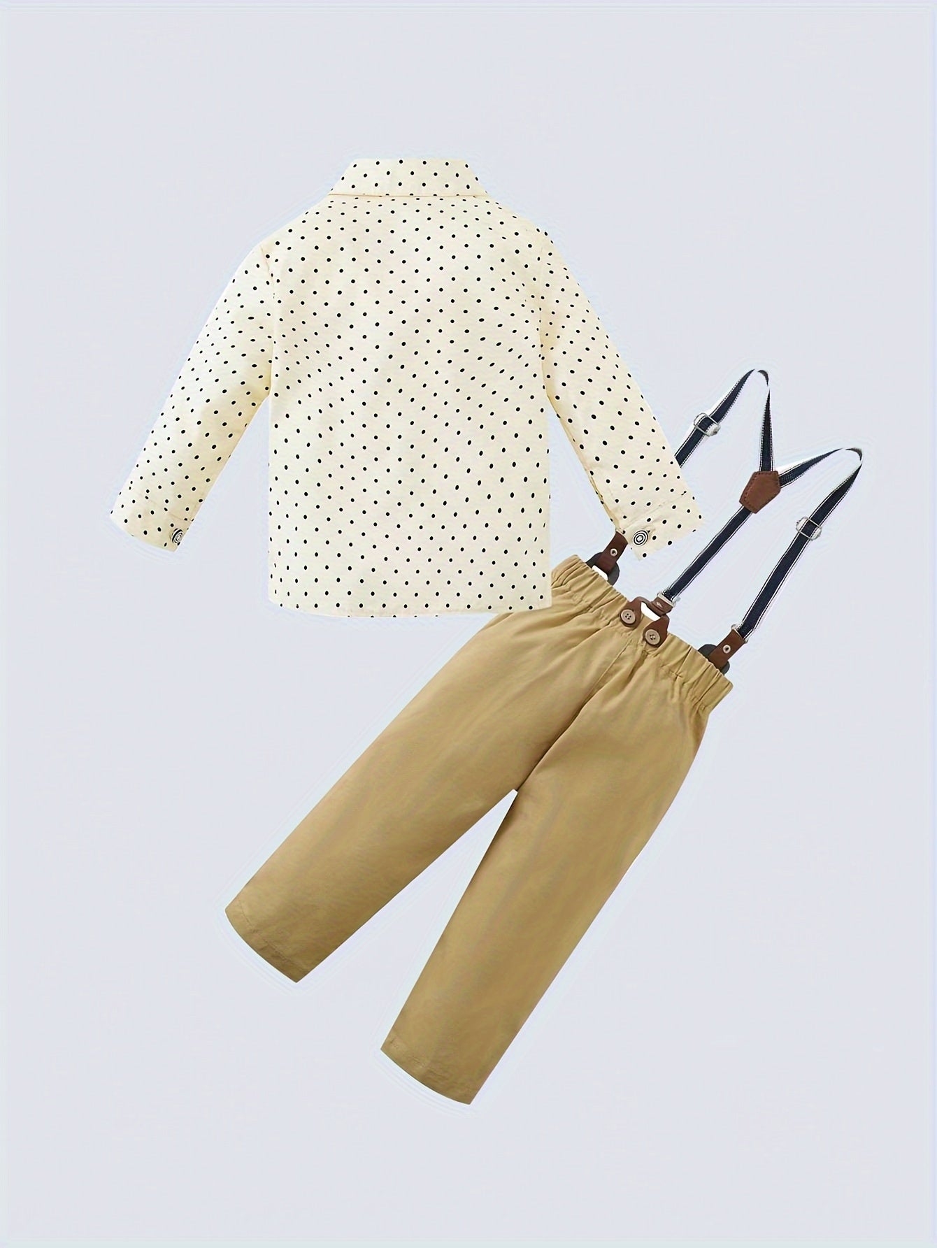 Boys' Suit Set 2 Pieces Polka Dot Shirt Bowtie Pants Casual Woven Fabric