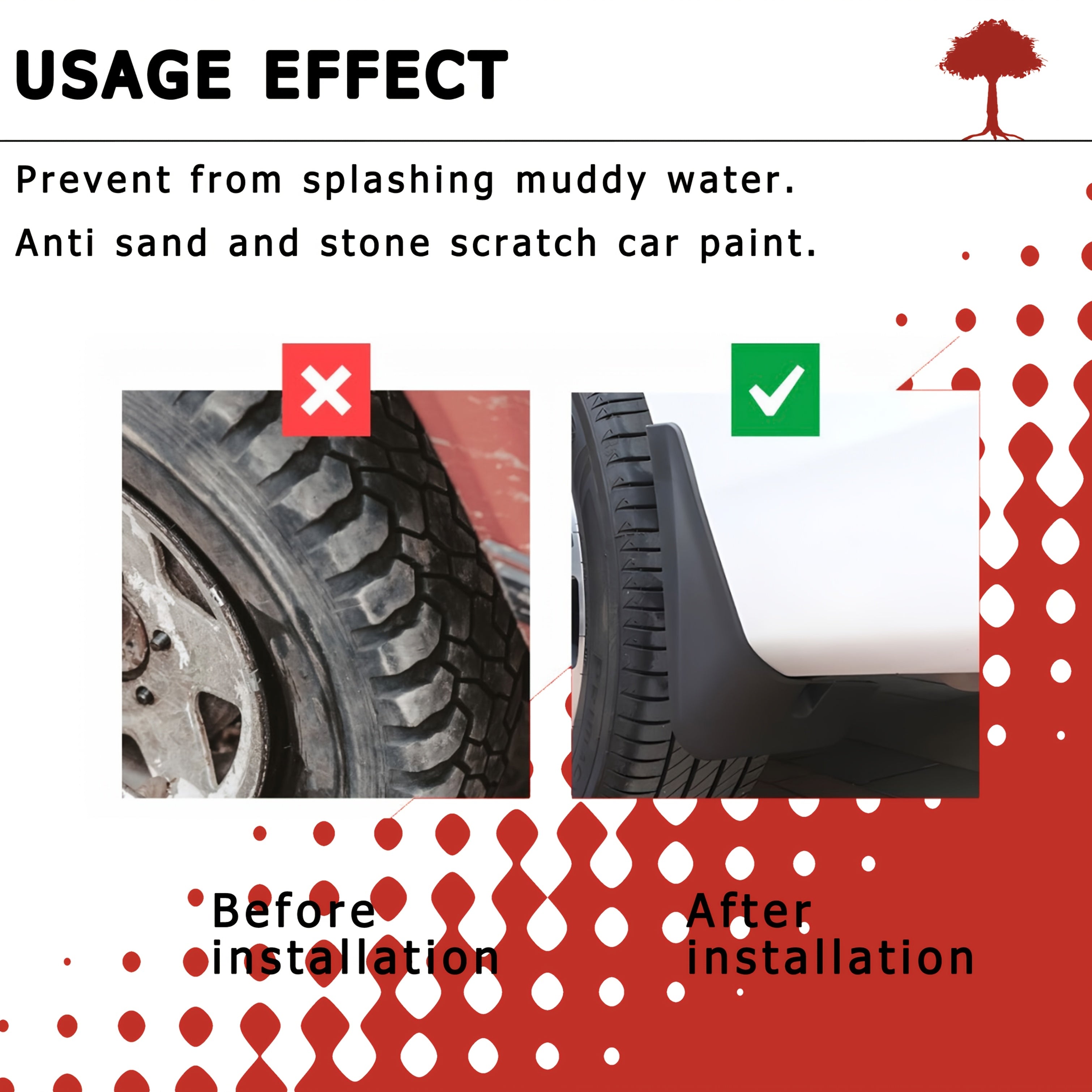 4 шт. автомобильные брызговики из ПП для бездорожья передние и задние, прочные
