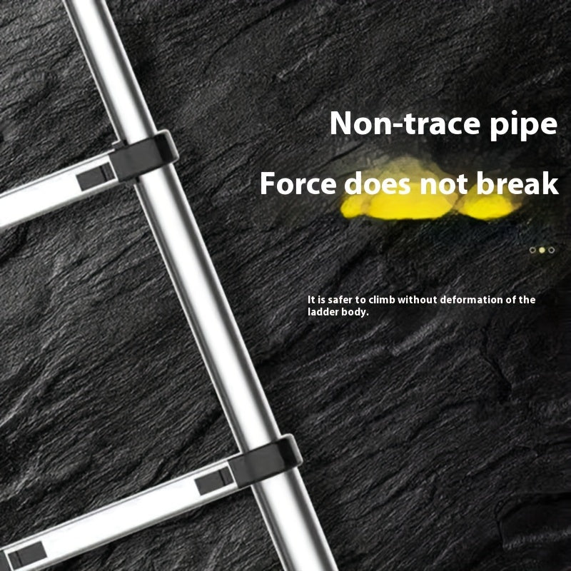 Stainless Steel Telescopic Ladder with Folding Design and Bamboo Joints