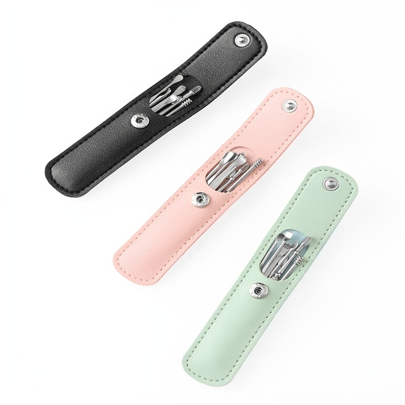 Uniseks zanglamaydigan po'latdan yasalgan quloq sızishini tozalash uchun to'plam 6-in-1 quloq cho'ntak to'plami