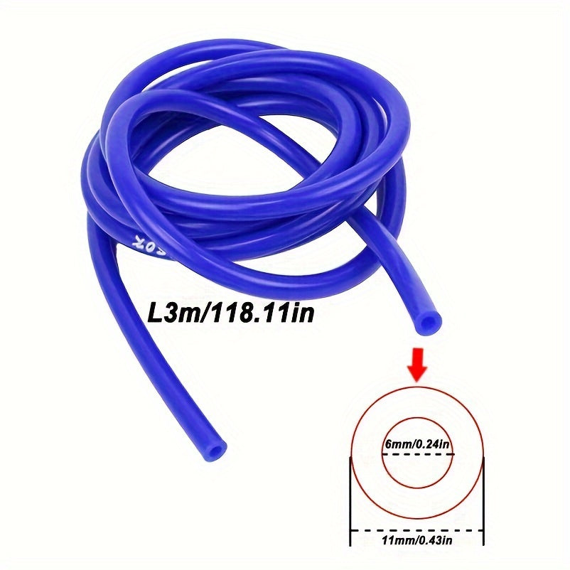 Голубая силиконовая вакуумная трубка 300 см, безопасная для пищевых продуктов, гибкая, выдерживающая высокие температуры