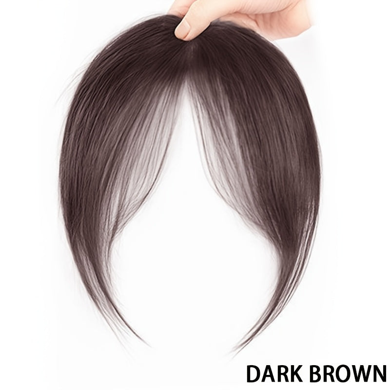 Women Straight Synthetic Wig with Bangs Heat-Resistant Fiber Adjustable Cap