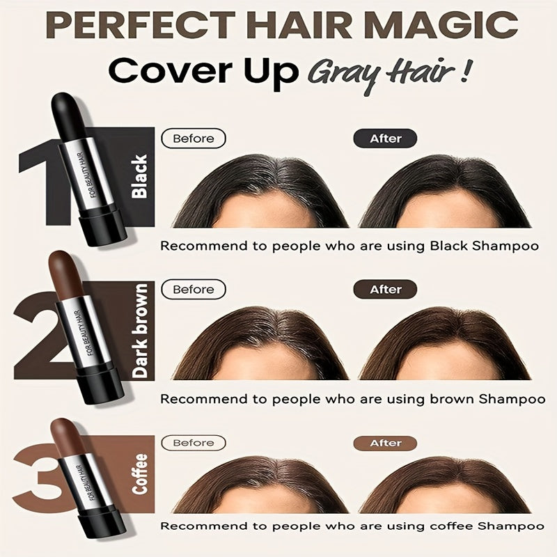 Bolígrafo de tinte para cabello desechable, barra de color temporal para cabello blanco y gris