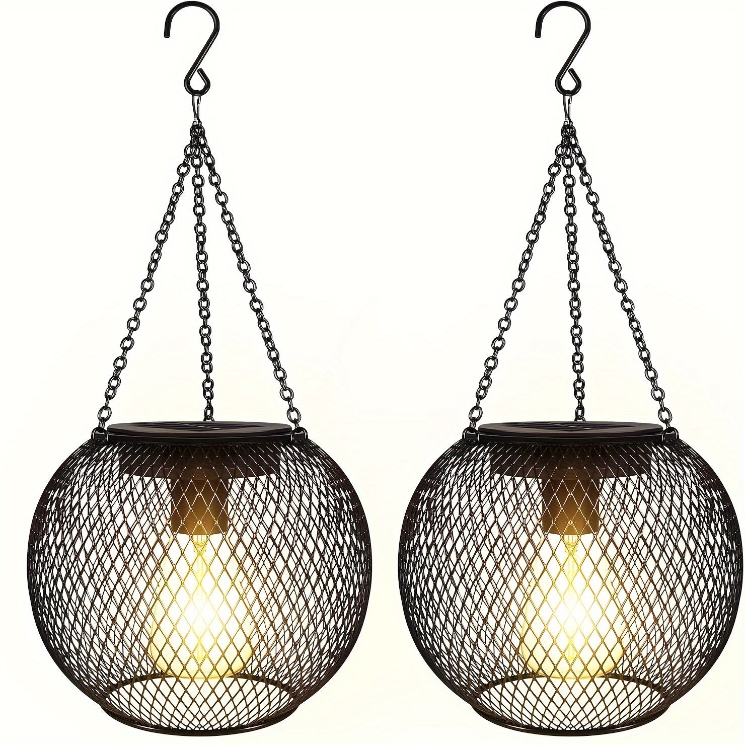 Faroles solares exteriores para decoración de jardín Pack de 1 o 2 luces de camino de metal para patio, balcón y terraza