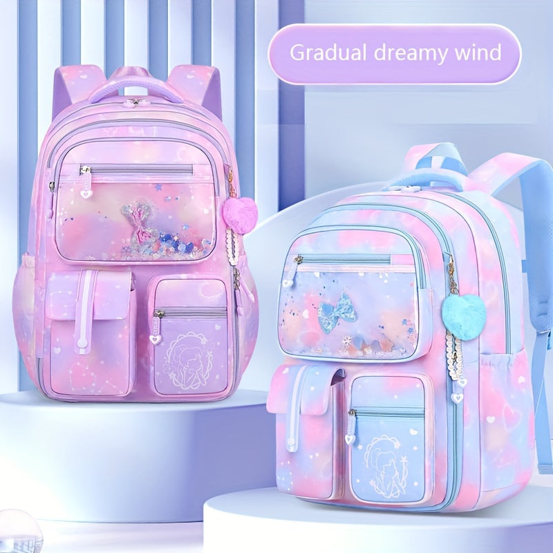Children's Waterproof Gradient Backpack with Spine Protection for Primary School