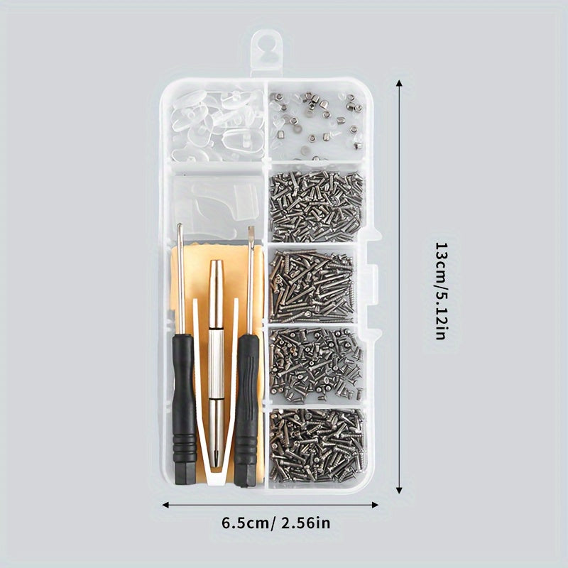 Eyeglasses Repair Kit with Screws Screwdrivers Tweezers Mirror Cloth and Anti-Slip Sleeve for Glasses and Watches