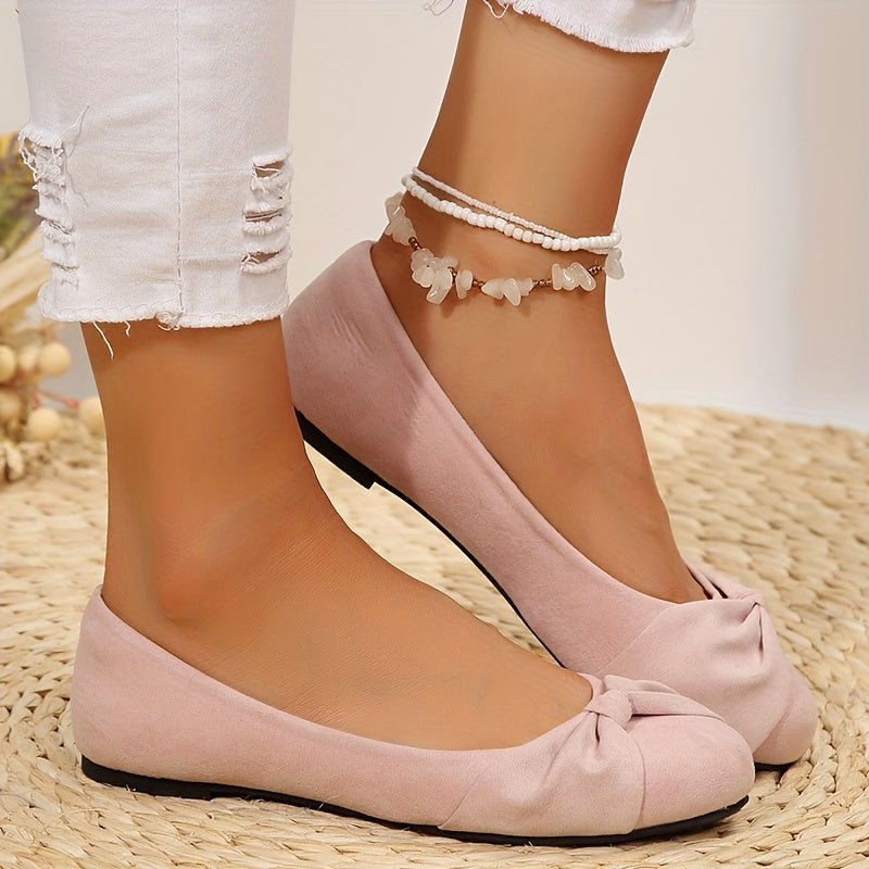 Ayollar uchun tekis poyabzal, Kelebek tugmasi uslubi, charm, qulay, qora