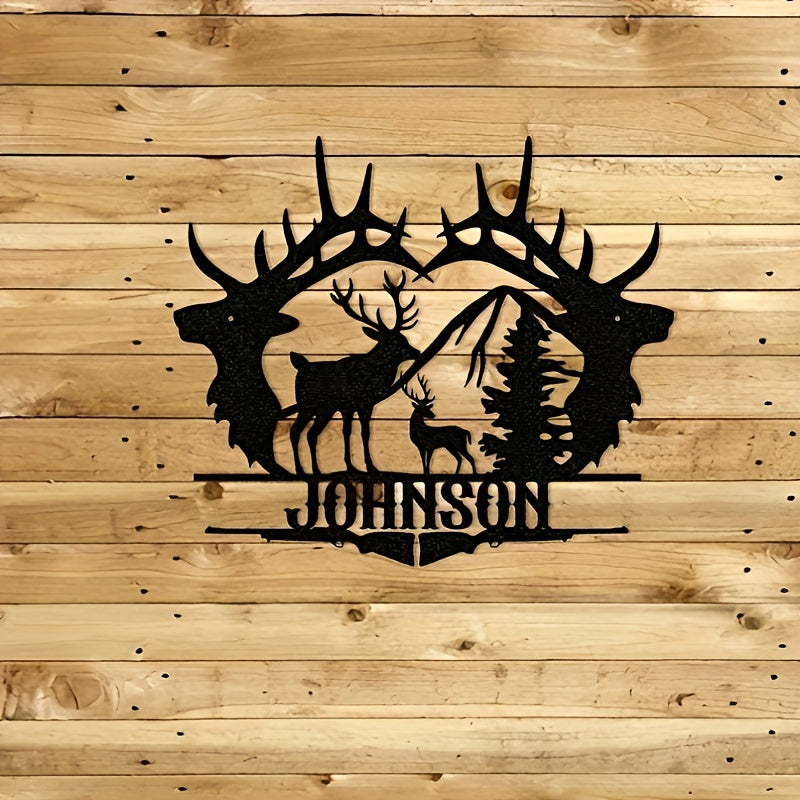 Personalized Elk Metal Wall Art Reusable Sign for Home Garden Decor