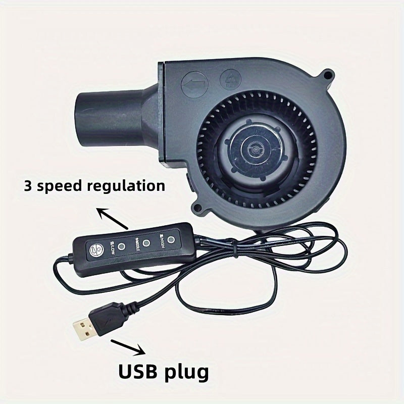 Kuchli portativ USB ventilyatori, quvur bilan, sozlanadigan tezlik va katta havo oqimi bilan ish stoli uchun sovutish.