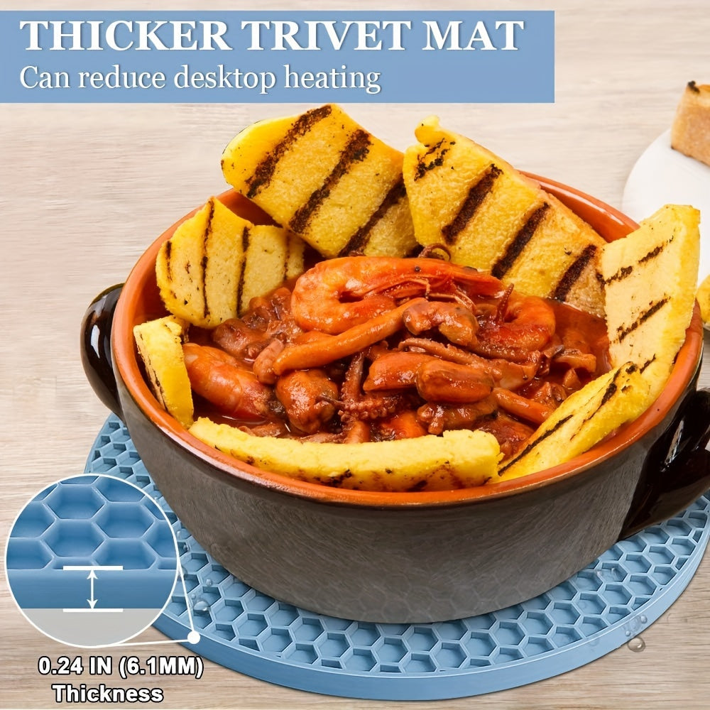 Juego de tapete y trípode de silicona para cocina con posaplatos resistentes al calor en 2 tamaños