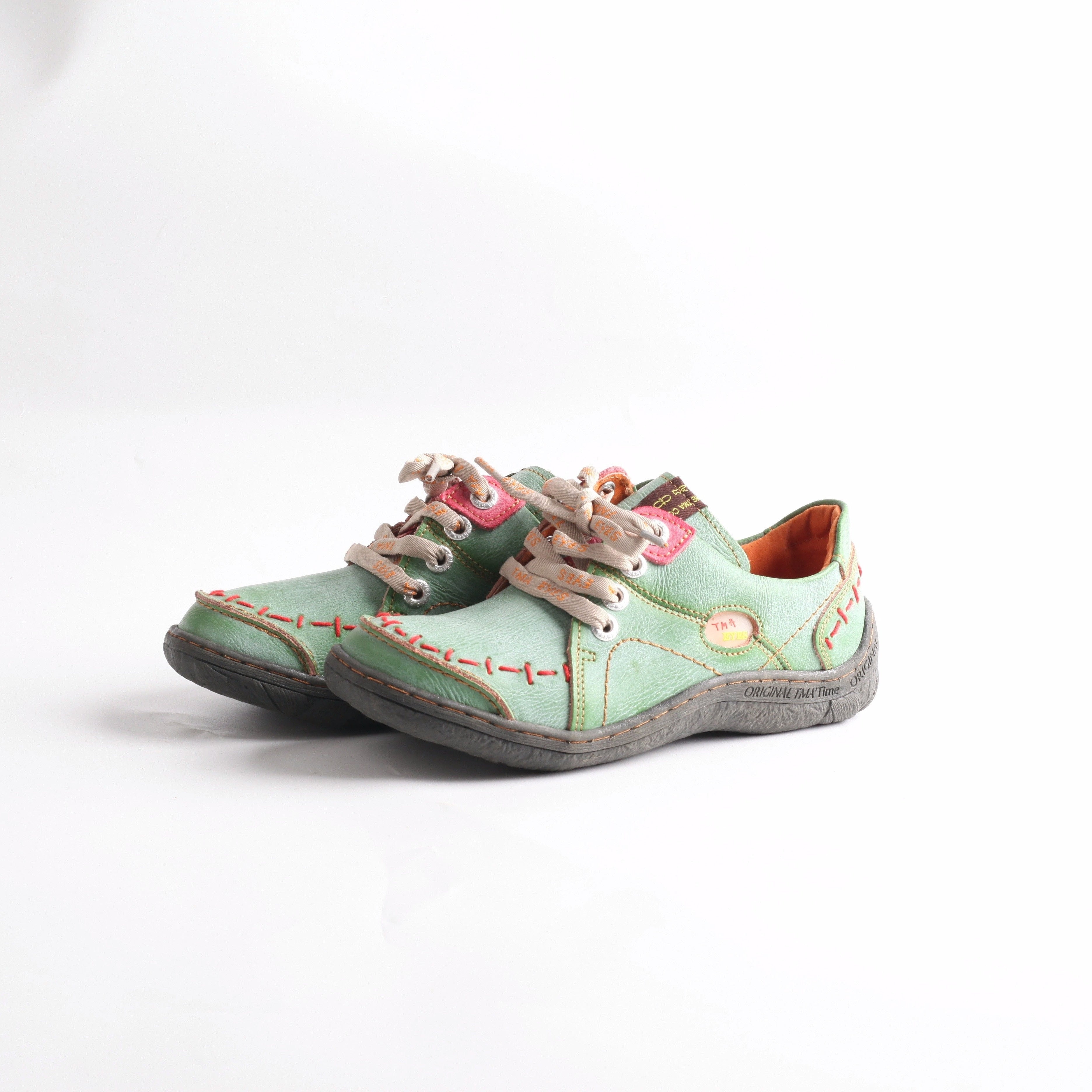 Women's Flat Shoes Spring Comfortable Low Top White Blue Nature-Inspired Patterns Casual