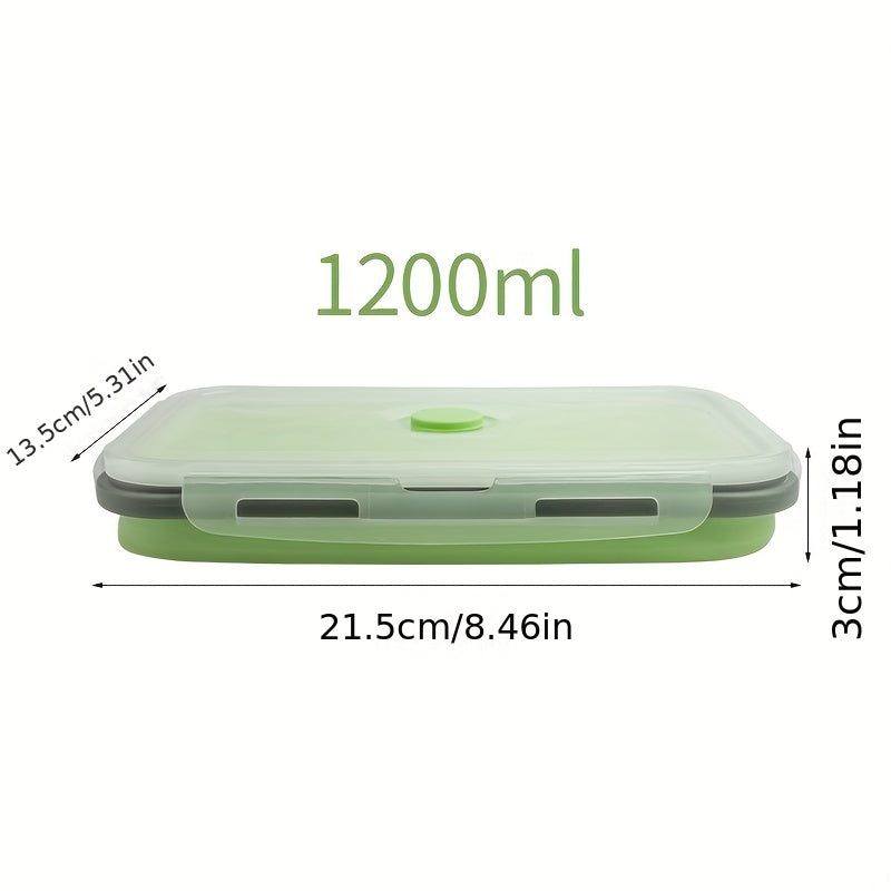 Set of Four Collapsible Silicone Food Storage Containers Stackable Meal Prep Bowls