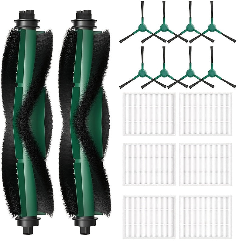 16-Piece Replacement Parts Set for Robot Vacuum Cleaner Includes Brushes Filters and Side Brushes
