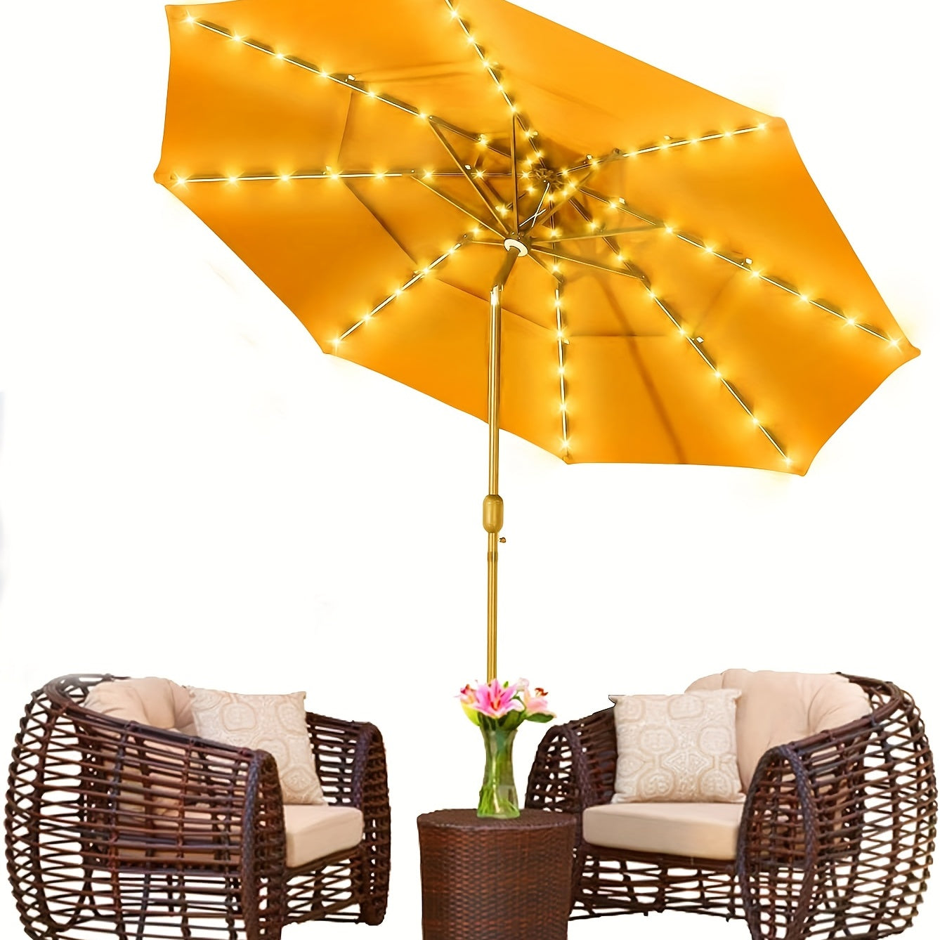 Cordless Outdoor Patio Umbrella Lights with Remote Control LED Battery Operated