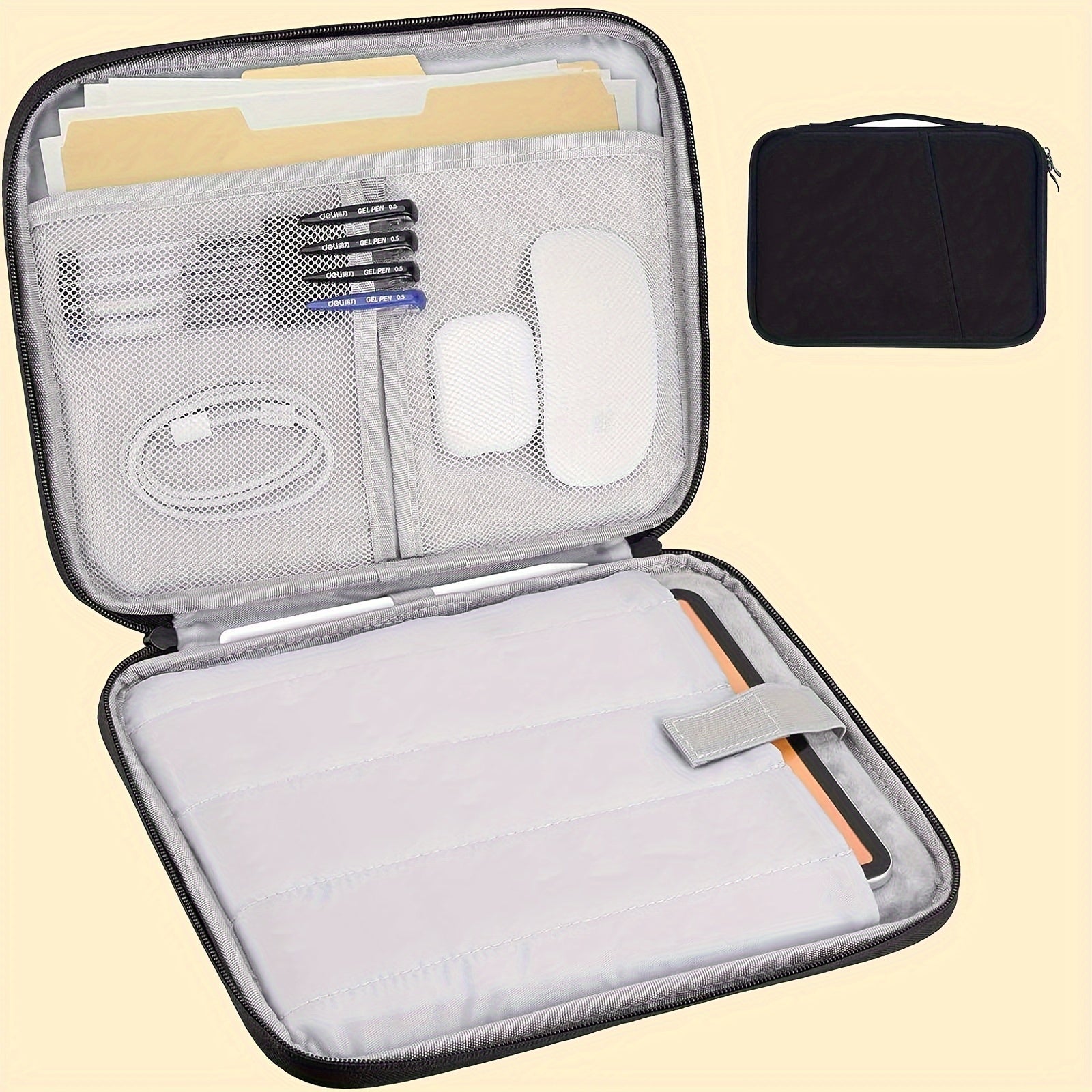 Waterproof Tablet Sleeve Case with Handle and Front Pocket Durable Polyester Compatible with iPad Kindle Samsung Galaxy Android Tablets