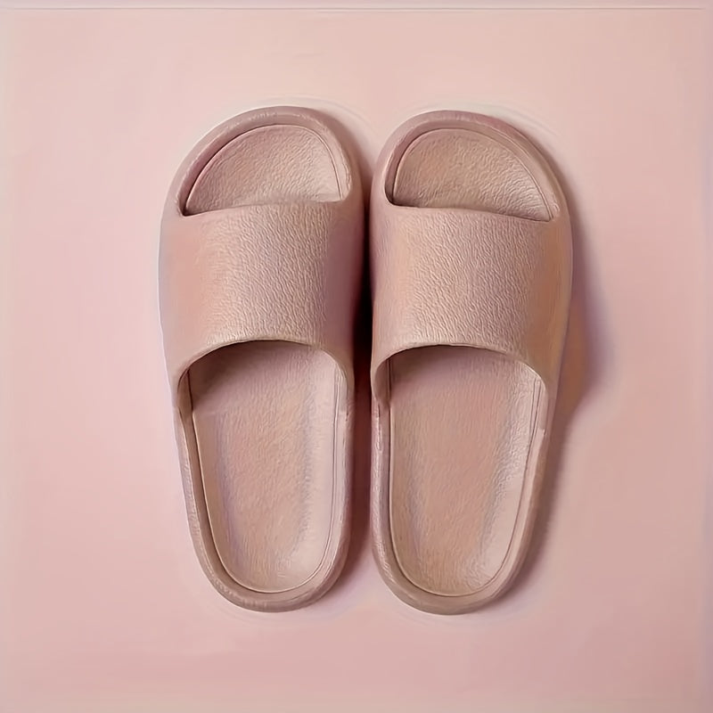 Unisex EVA Slides Soft Non-Slip Indoor Outdoor Bathroom Slippers Beige White