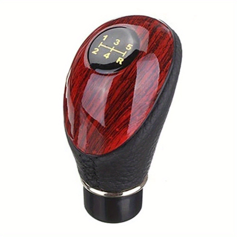 Universal Wooden PU Manual Gear Shift Knob for Cars and Trucks