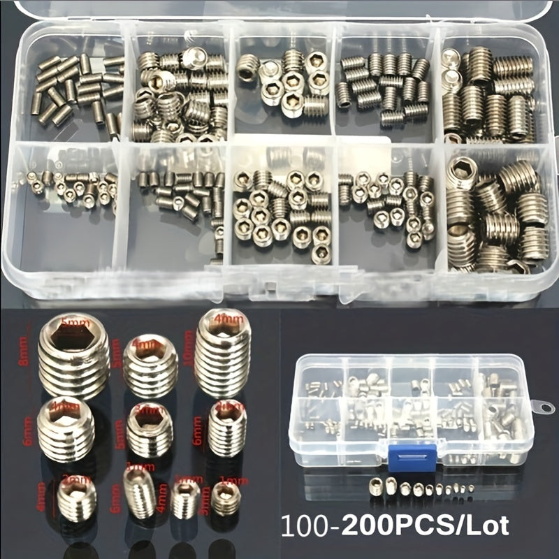 Stainless Steel Allen Head Socket Set Hex Grub Screws Assortment