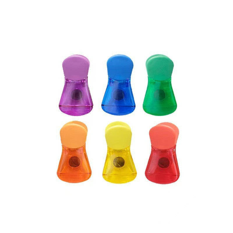 6 Pack Colorful Transparent Refrigerator Magnetic Clips Food Storage Seals