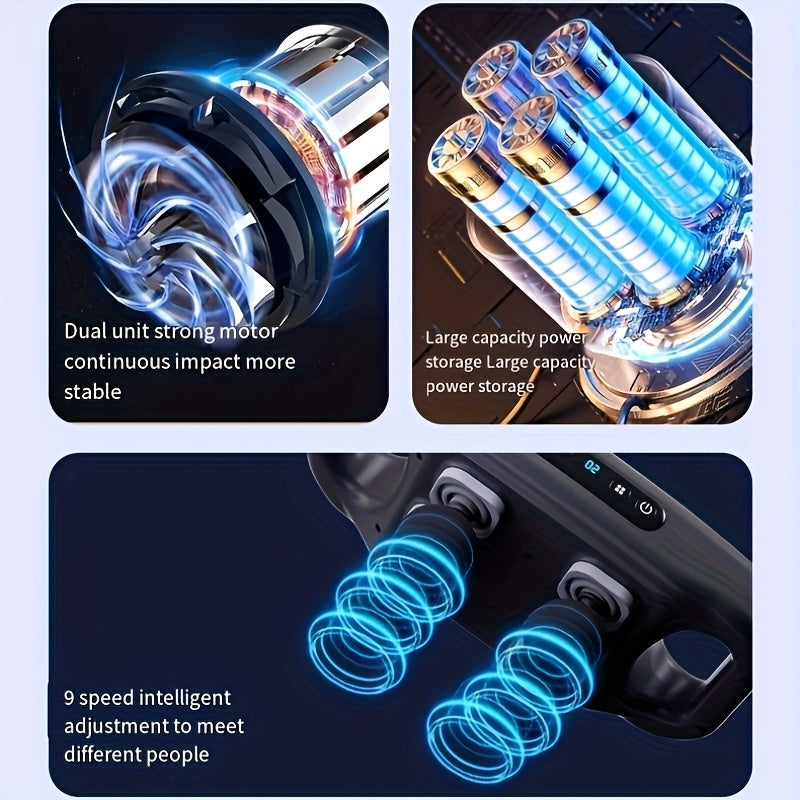 Six-Head Massage Gun with 6 Modes 20 Levels Rechargeable Handheld Body Massager