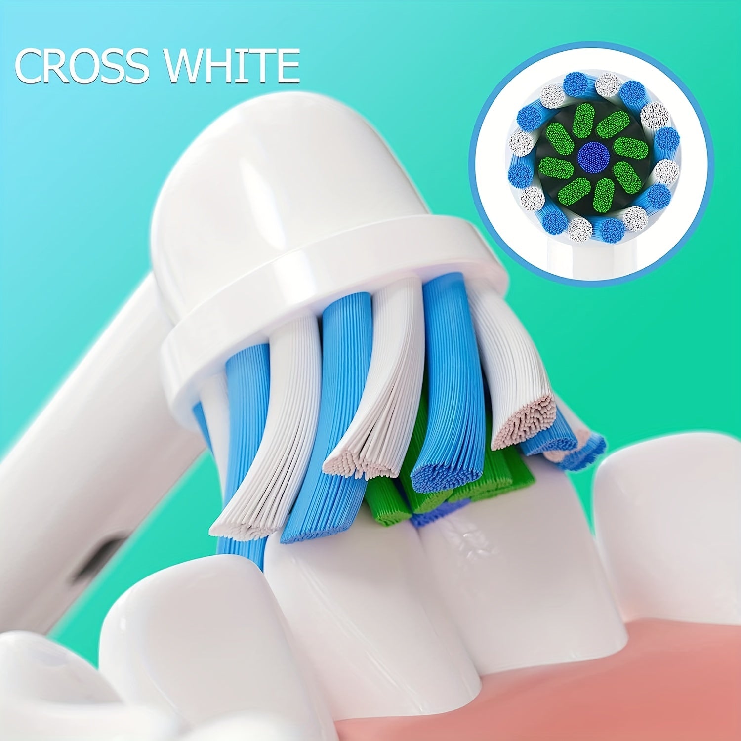 cabezales de cepillos de dientes de repuesto de 4 o 8 unidades para cepillos de dientes eléctricos con cerdas de acción