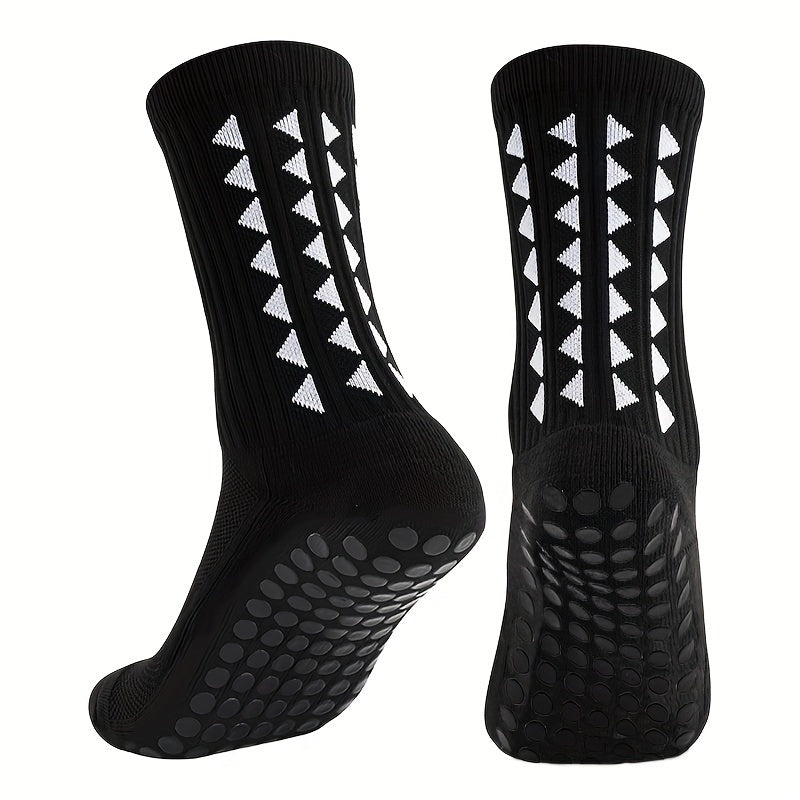 Men Women Geometric Pattern Football Socks 1 5 10 Pairs Towel Bottom Grip
