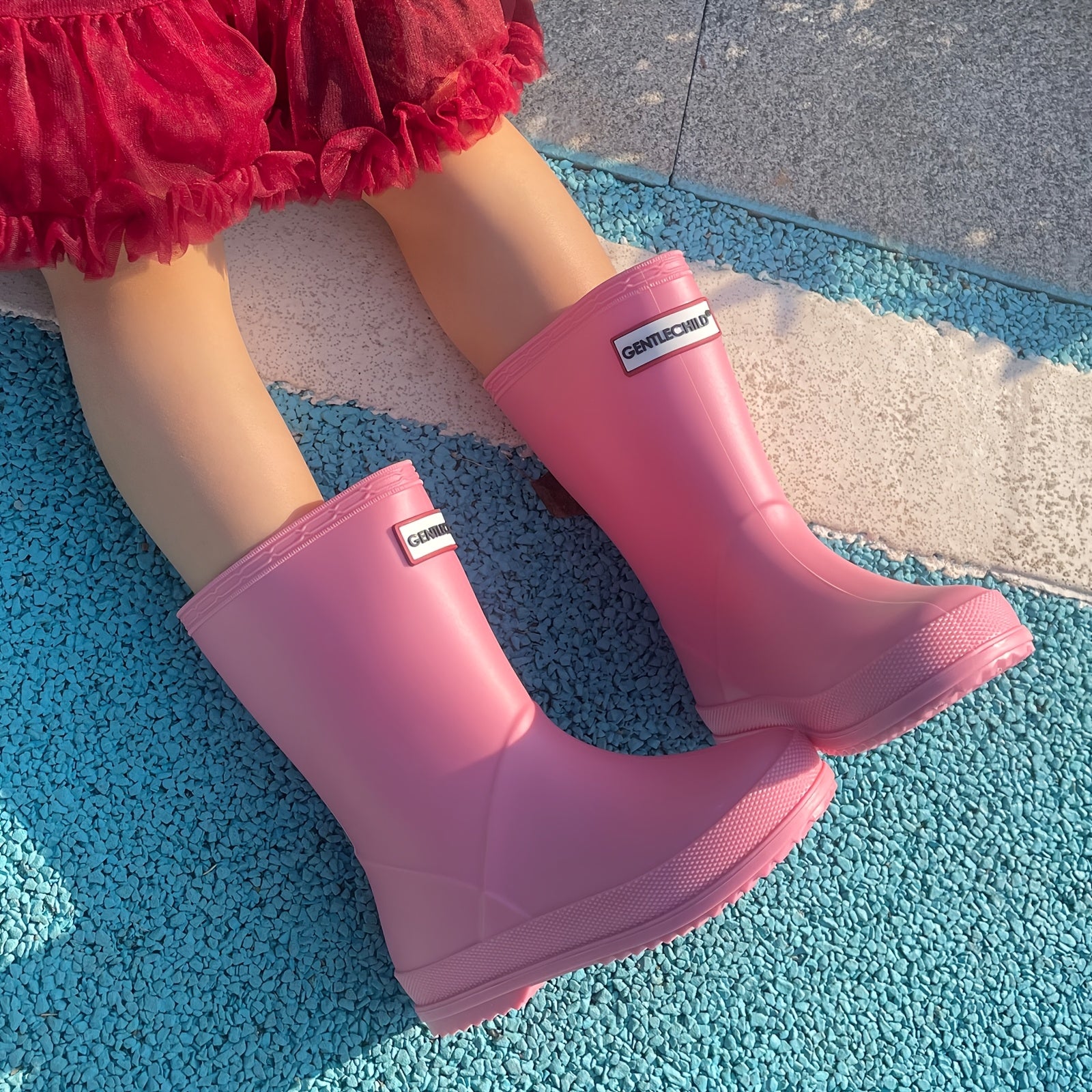 Girls Rain Boots Long PVC Soft Sole All-Season Casual Waterproof