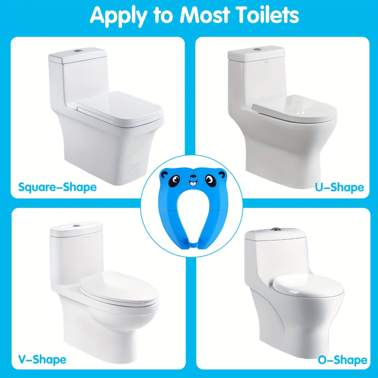 Kids Portable Foldable Toilet Seat Cover with Anti-Slip Pads Splash-Proof