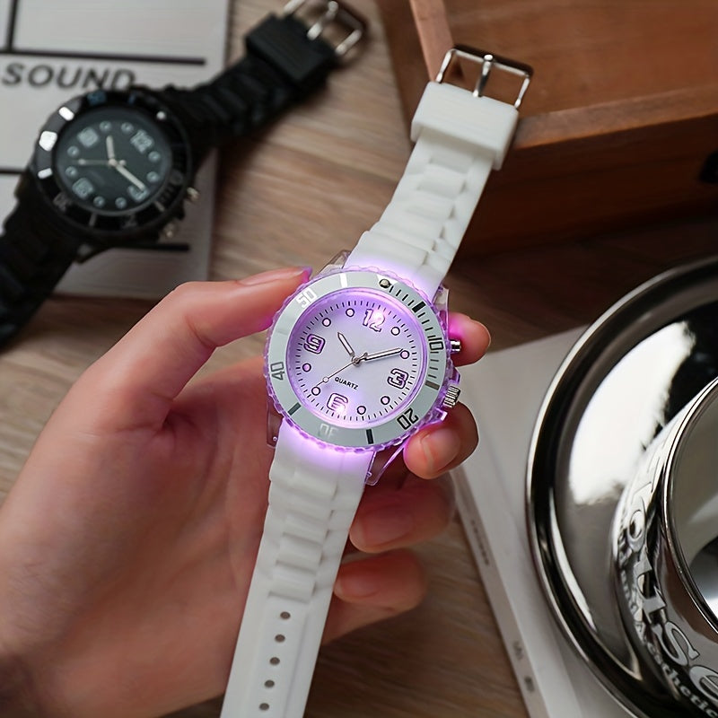 Women's Outdoor Sports Watch with Large Dial Luminous Silicone Wristwatch