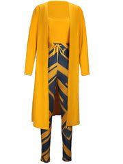 Women's Oversized Striped Cardigan Set With Camisole Pants for Autumn Winter