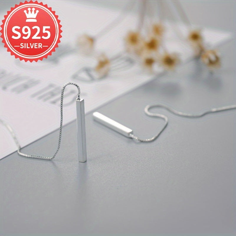Hypoallergenic Minimalist Tassel Ear Thread Earrings for Women Gift Box