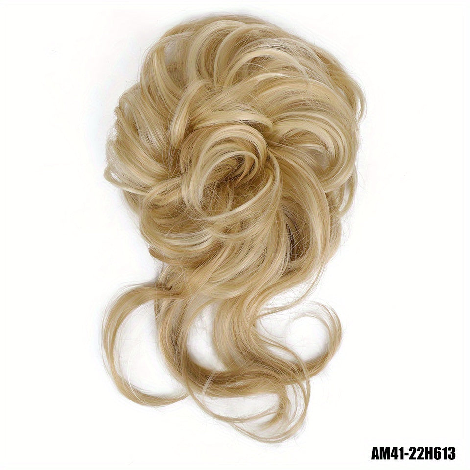 Women Messy Curly Donut Hair Bun Updo Synthetic Hair Extension 25.4cm