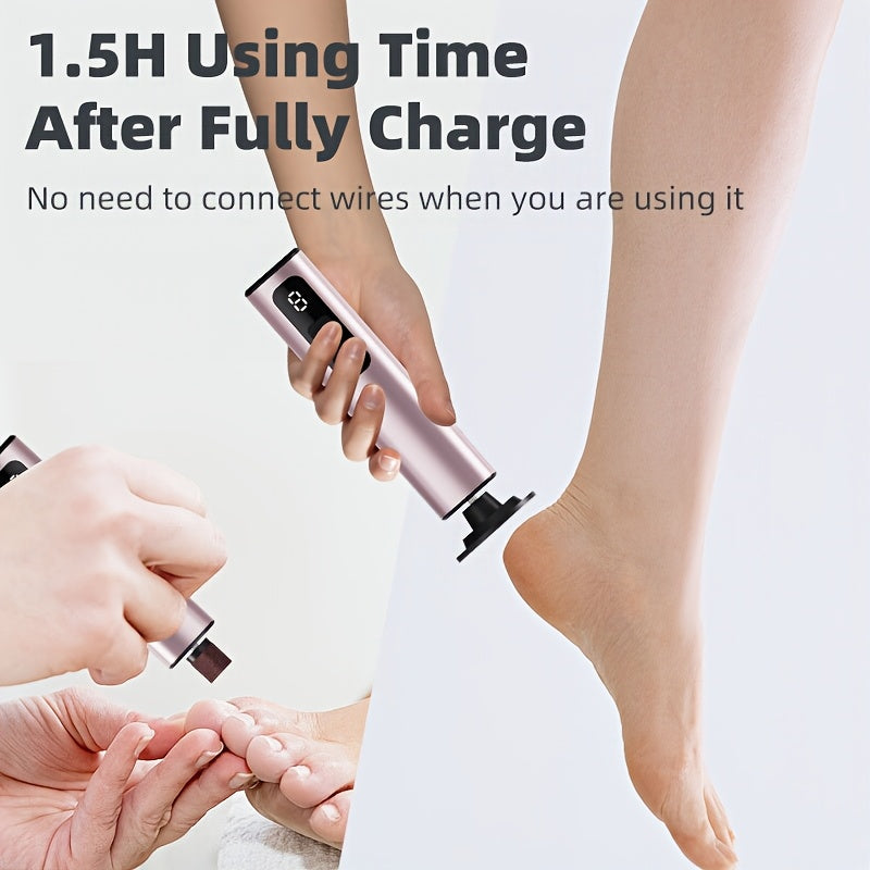 USB Rechargeable Exfoliator and Callus Remover with 9 Speed Settings for Feet and Hands
