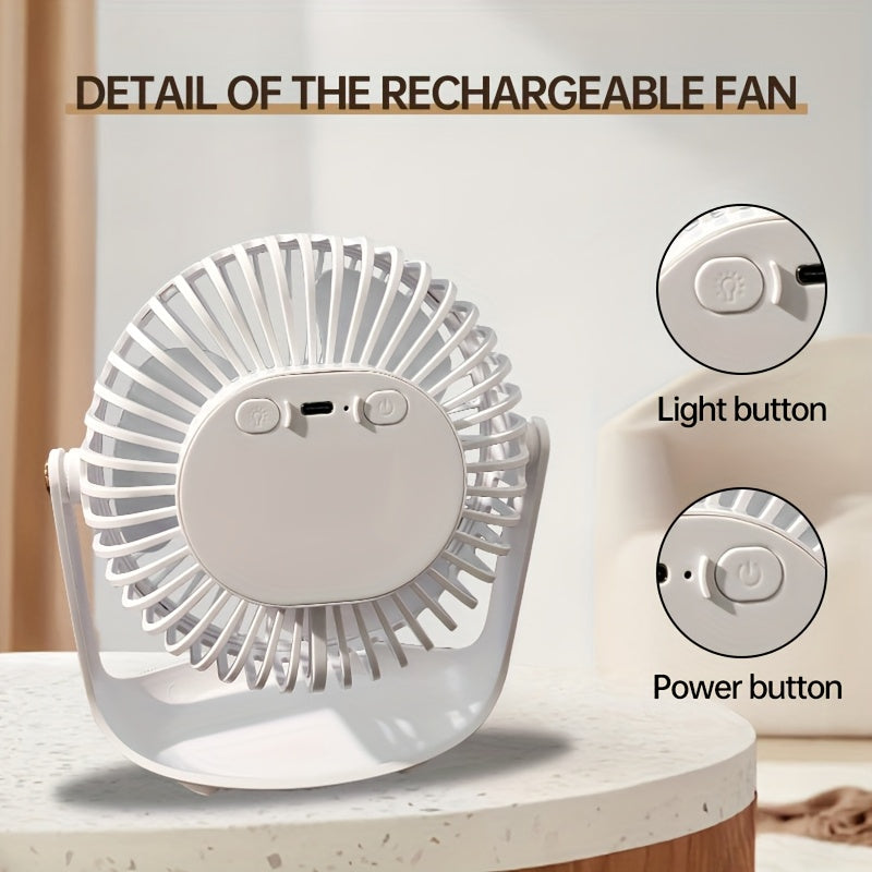 Mini Portable Desktop Fan 5-Speed USB Cooling Fan with Digital Display and Hanging Option