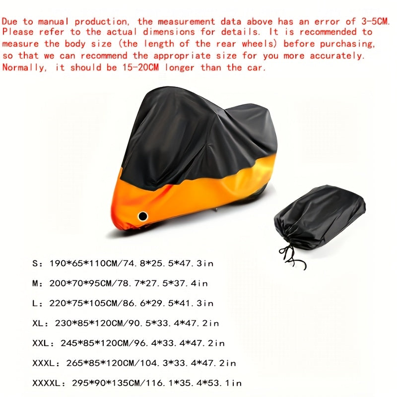 Motorcycle Cover Thick 190T Polyester Waterproof Weatherproof Safety Keyhole