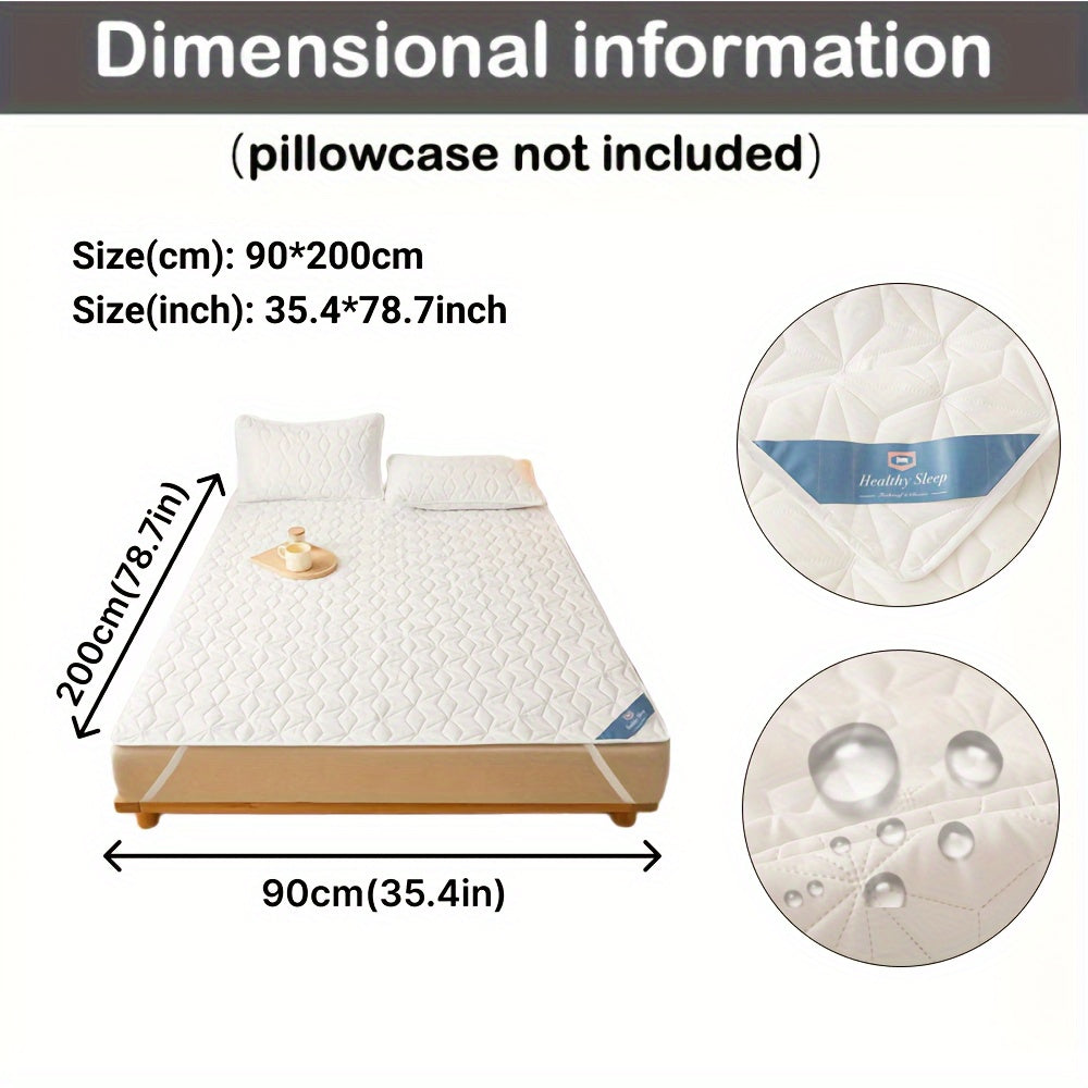 Водонепроницаемый стеганый защитный матрасник на 1 предмет (наволочка не включена), дышащая подкладка с эластичными ремнями для покрытия кровати, нескользящий топпер для всех сезонов, идеально подходит для Ид аль-Адха