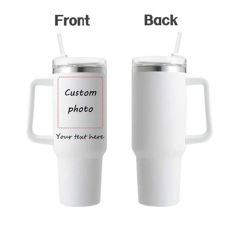 40oz Insulated Stainless Steel Tumbler with Straw and Lid Personalized Coffee Mug Gift