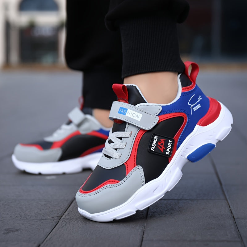 Rang-barang naqshli bolalar va qizlar uchun qayrilma va halqali fastener bilan, nafas oladigan barcha mavsum sport poyabzali