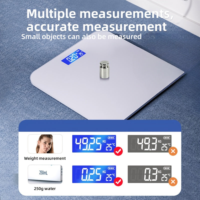 Digital bathroom scale tempered glass battery-powered high-precision 180kg LCD display