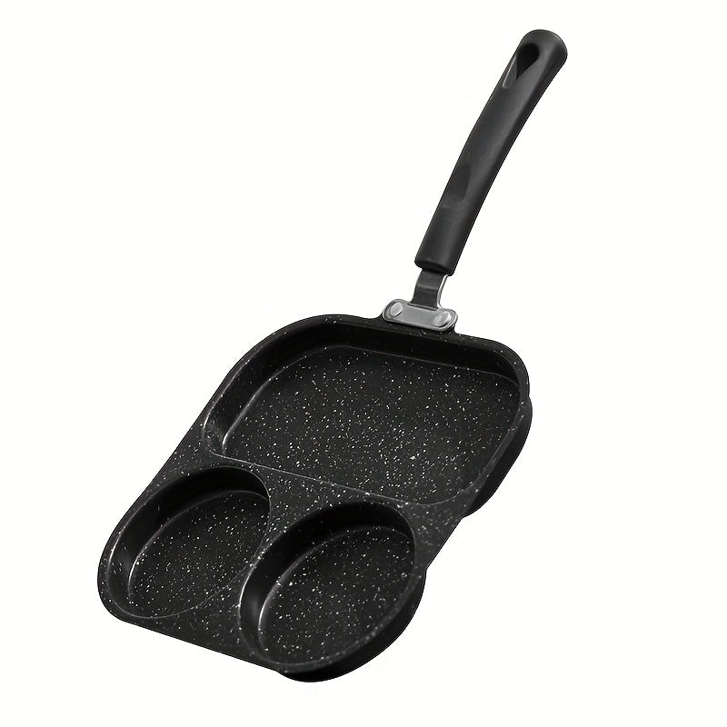 Cast Iron Pan with Round and Square Designs Non-Stick Surface Easy to Clean Kitchen Cookware