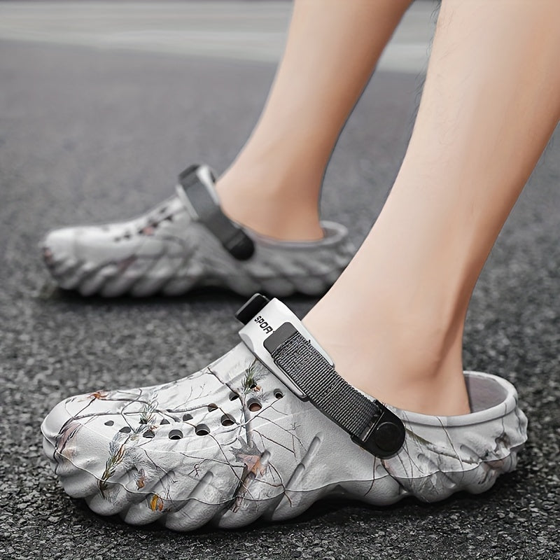 Erkaklar uchun uslubiy yozgi qopqoq, naqshli EVA materialdan tayyorlangan, plyaj uchun sozlanadigan kamar.